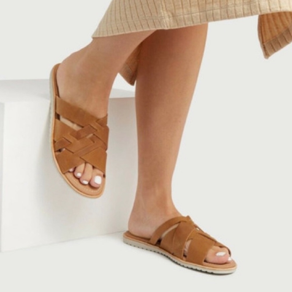 Sorel Ella Slide Sandal Camel Brown Women’s Size 8.5